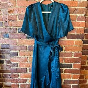 Green Silk Wrap Dress